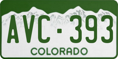 CO license plate AVC393