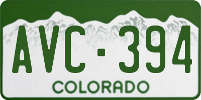 CO license plate AVC394