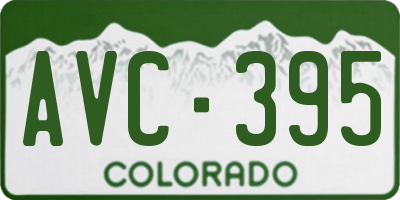 CO license plate AVC395