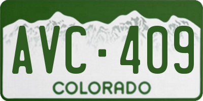 CO license plate AVC409