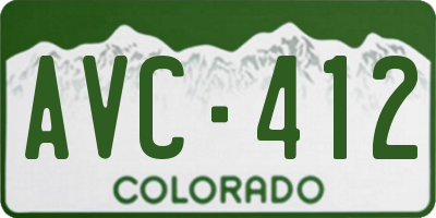 CO license plate AVC412