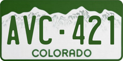 CO license plate AVC421