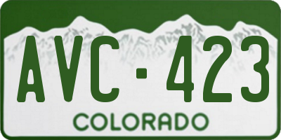 CO license plate AVC423