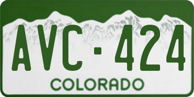 CO license plate AVC424