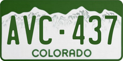 CO license plate AVC437