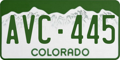 CO license plate AVC445