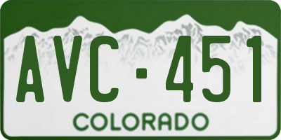 CO license plate AVC451
