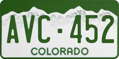 CO license plate AVC452