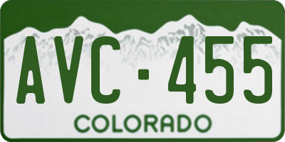 CO license plate AVC455