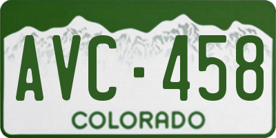 CO license plate AVC458