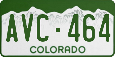 CO license plate AVC464