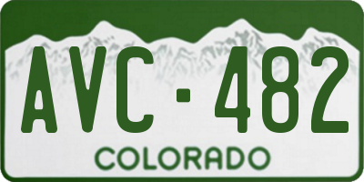 CO license plate AVC482
