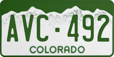 CO license plate AVC492