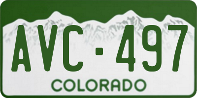 CO license plate AVC497