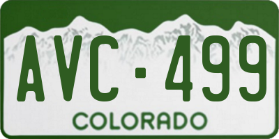 CO license plate AVC499