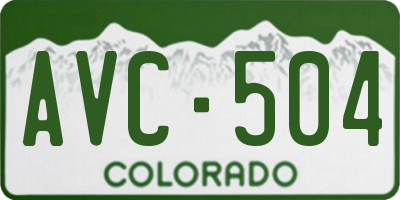 CO license plate AVC504