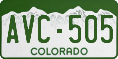 CO license plate AVC505