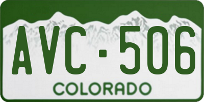 CO license plate AVC506