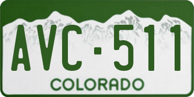 CO license plate AVC511