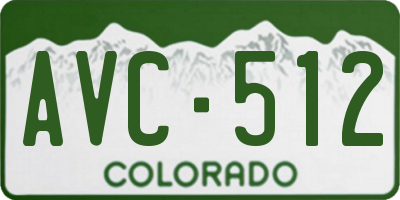 CO license plate AVC512