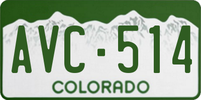 CO license plate AVC514