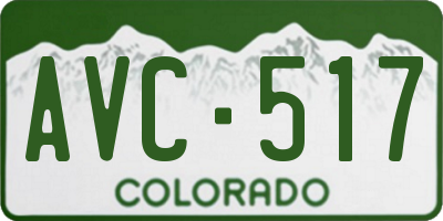 CO license plate AVC517