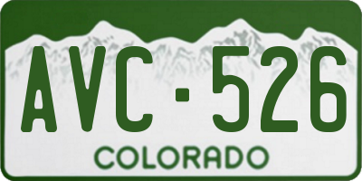 CO license plate AVC526