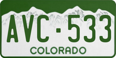 CO license plate AVC533