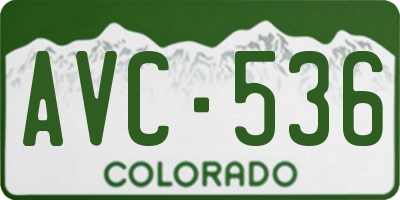 CO license plate AVC536