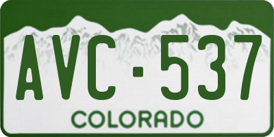 CO license plate AVC537