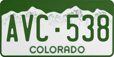 CO license plate AVC538