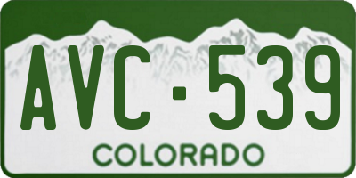 CO license plate AVC539
