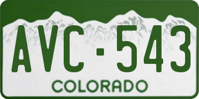 CO license plate AVC543