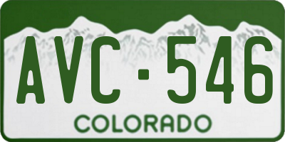 CO license plate AVC546