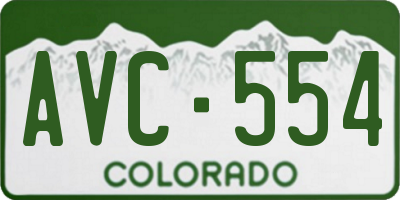 CO license plate AVC554