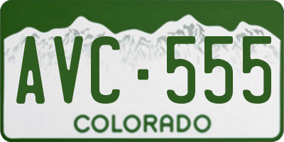 CO license plate AVC555