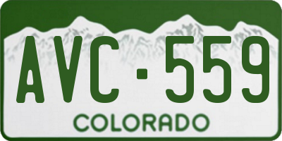 CO license plate AVC559