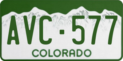 CO license plate AVC577