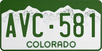 CO license plate AVC581