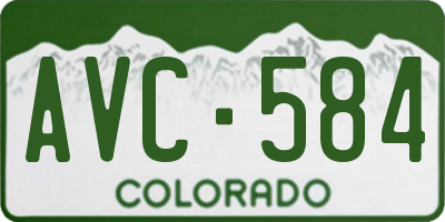 CO license plate AVC584