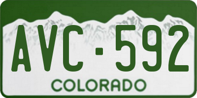 CO license plate AVC592