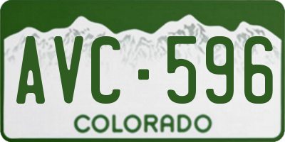 CO license plate AVC596