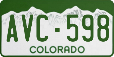 CO license plate AVC598