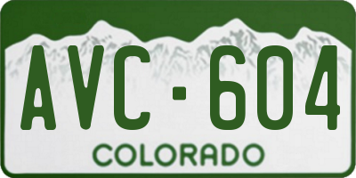 CO license plate AVC604