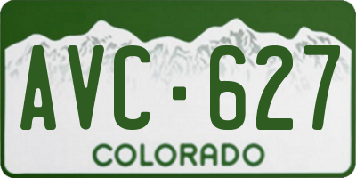 CO license plate AVC627