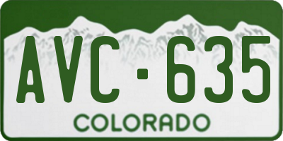 CO license plate AVC635