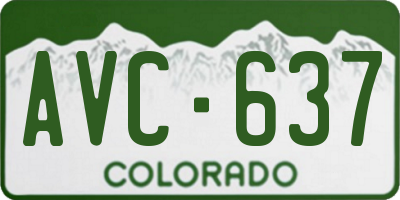 CO license plate AVC637