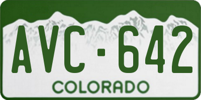 CO license plate AVC642