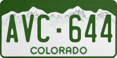 CO license plate AVC644