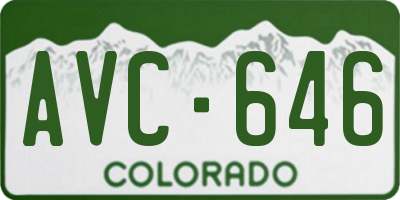 CO license plate AVC646